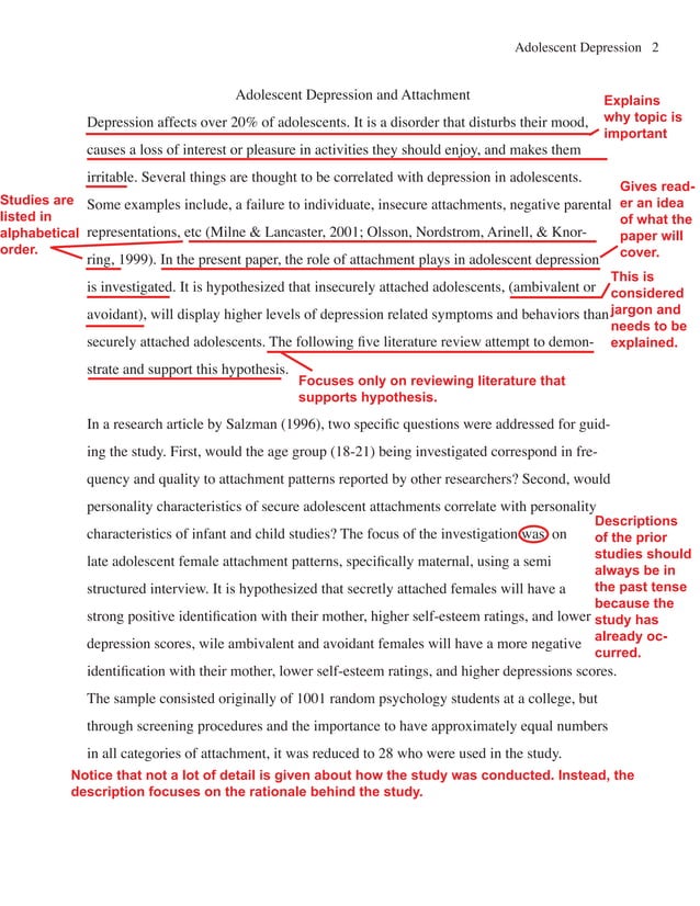 APA Literature Review Example by Purdue Online Writing Lab | PDF