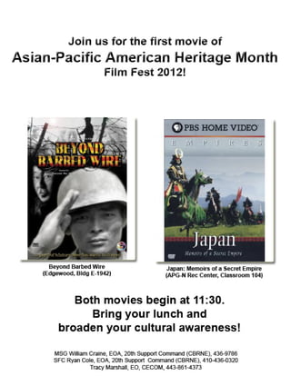 Asian-Pacific American Heritage Month Film Fest 2012