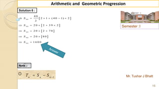 Arithmetic and Geometric Progressions | PDF