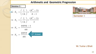 Arithmetic and Geometric Progressions | PDF