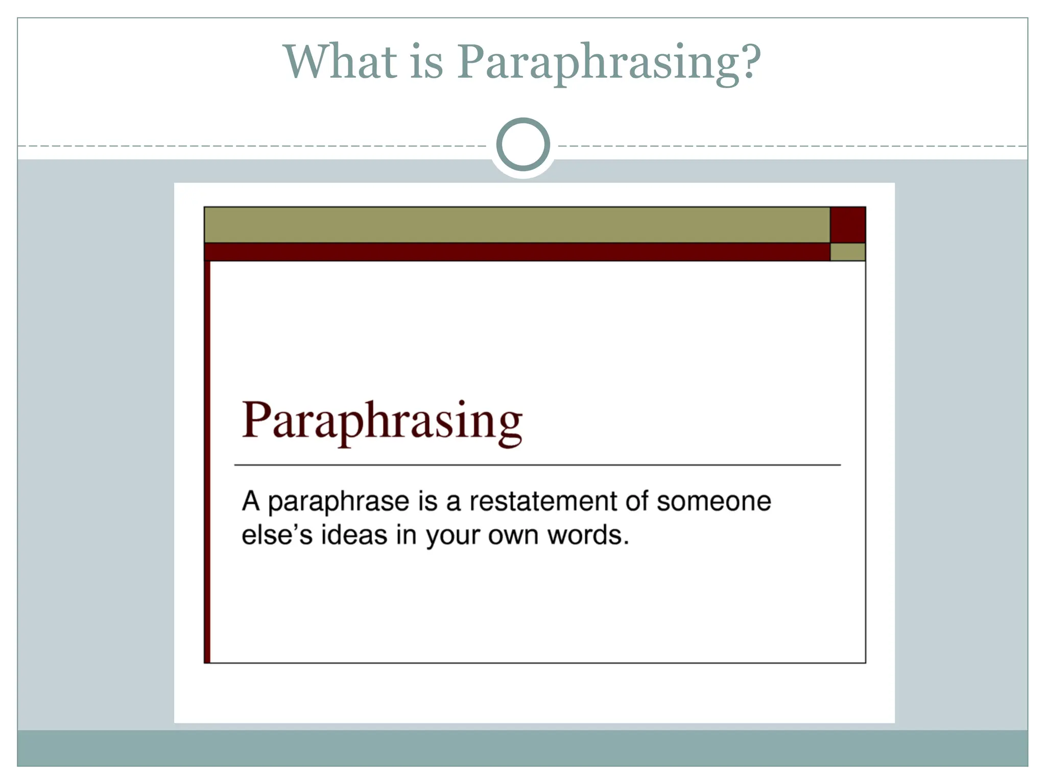 What is Paraphrasing?
 