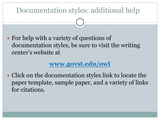 Docmentation Styles APA Paraphrasing Workshop.ppt