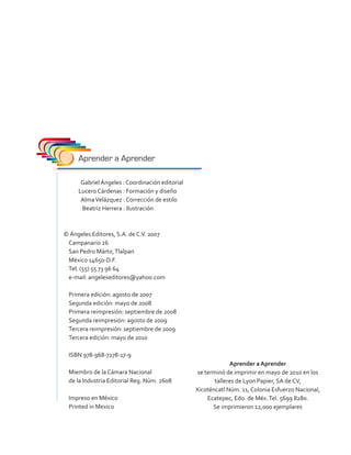 Gabriel Ángeles : Coordinación editorial
Lucero Cárdenas : Formación y diseño
AlmaVelázquez : Corrección de estilo
Beatriz...