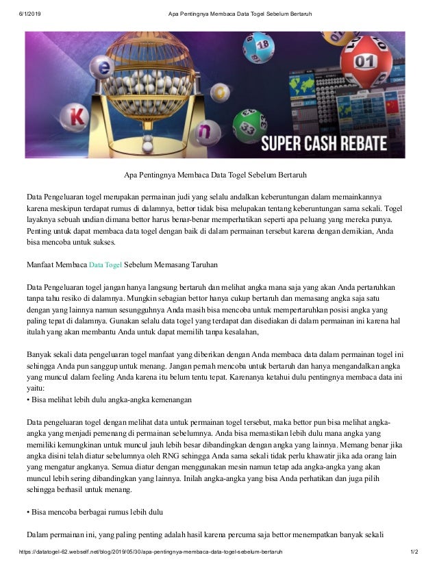 Apa pentingnya membaca data togel sebelum bertaruh