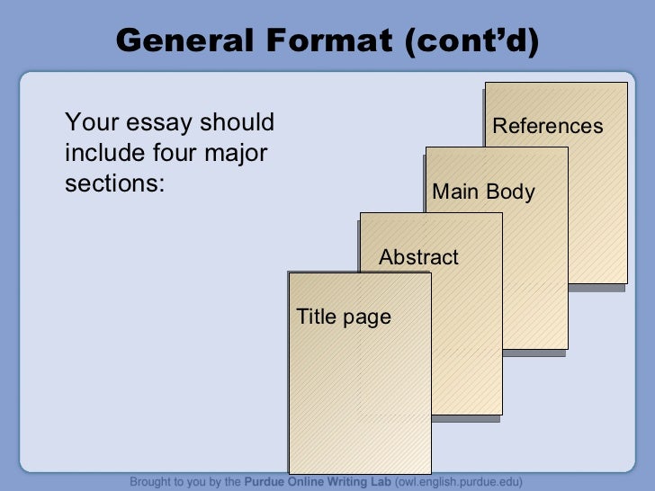 Your essay should include four major