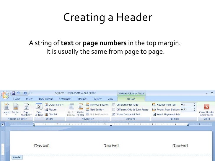 apa header and footer