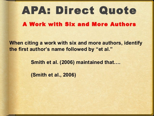 et al apa