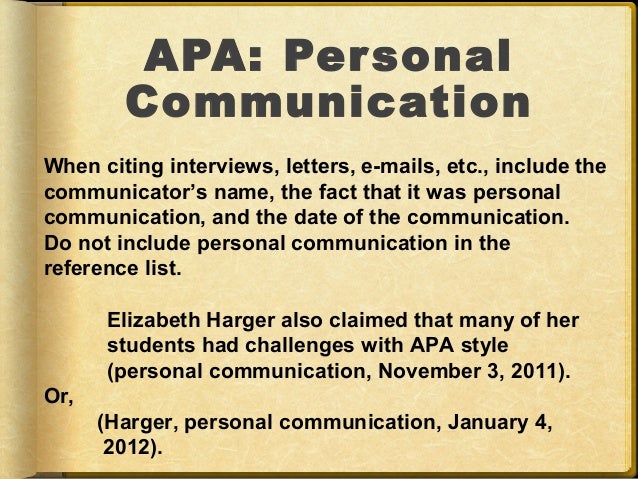 apa powerpoint apa citation format for interview