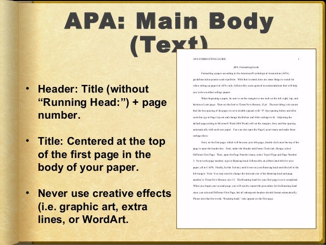 Apa style research paper page numbers