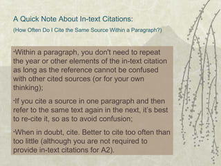 How To Cite Source In Paragraph Introduction to APA Style | PPT