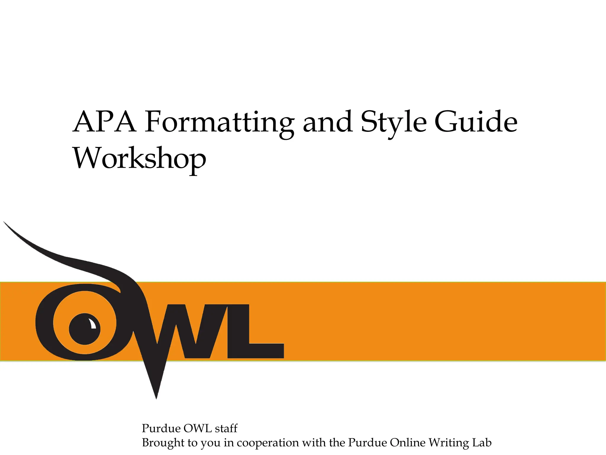 APA PowerPoint Presentation from APA OWL | PPTX