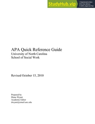 Ap Quick Guide APA Quick Reference Guide | PDF