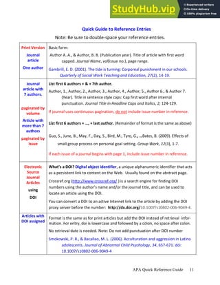 APA Quick Reference Guide | PDF