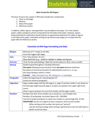 APA Quick Reference Guide | PDF