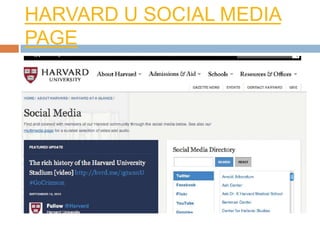 HARVARD U SOCIAL MEDIA
PAGE

 