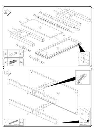 A
                                                                                    A
01
01                                                                AA
                                                       AA                                                 13

                                          A

                            A                                                                    05

                                                                                        04
                                                                  03
             A
    A                                                                                                                   AA
                                                                                                               AA
                            01                                                                        A    E
                                                                                         A                          E


                    AA
                                     06
                                                                                         02
                                                                  E
                                                  AA
                                                                                E
E                               04
                                                  AA                                                                              E
                                                             14

A                               24                                     AA
        Ø8,0x30




02


                                                                                                                             B

                                                                       06

                                                                            B
                                                        05                               03
                                              B




                                                                       14

                                                                            B
                                              B              04                                                              04




B                               04                                                                                       CANAL VIRADO
                  Ø3,5x35                                                                                                PARA CIMA
 