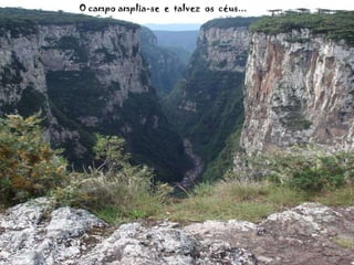 O campo amplia-se  e  talvez  os  céus... 
