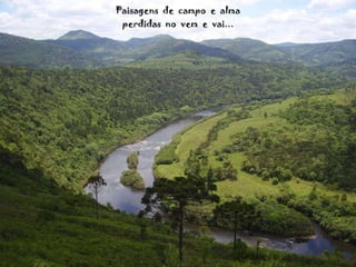 Paisagens  de  campo  e  alma perdidas  no  vem  e  vai... 