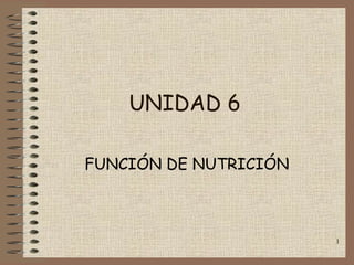 UNIDAD 6 FUNCIÓN DE NUTRICIÓN 