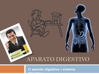 APARATO DIGESTIVO
El aparato digestivo o sistema
 