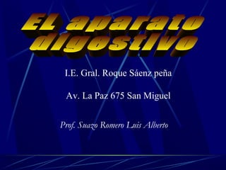 Prof. Suazo Romero Luis Alberto
I.E. Gral. Roque Sáenz peña
Av. La Paz 675 San Miguel
 