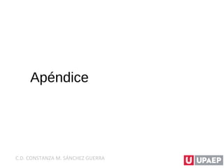 Apéndice
C.D. CONSTANZA M. SÁNCHEZ GUERRA
 