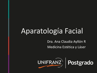 Aparatología Facial
Dra. Ana Claudia Ayllón R
Medicina Estética y Láser
 
