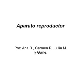 Aparato reproductor



Por: Ana R., Carmen R., Julia M.
            y Guille.
 
