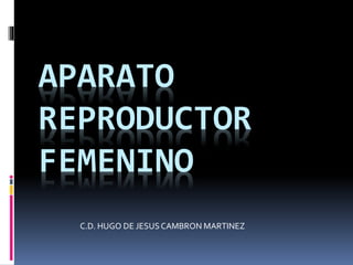 APARATO
REPRODUCTOR
FEMENINO
C.D. HUGO DE JESUSCAMBRON MARTINEZ
 