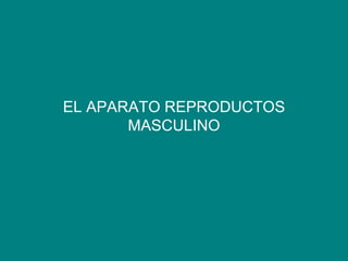 EL APARATO REPRODUCTOS MASCULINO 