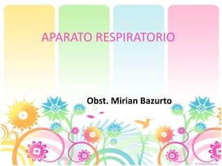 APARATO RESPIRATORIO



      Obst. Mirian Bazurto
 