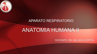 ANATOMIA HUMANA II
DOCENTE: DR. NELSON CORTES
APARATO RESPIRATORIO
 