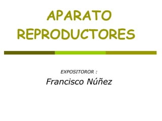 APARATO REPRODUCTORES  EXPOSITOROR : Francisco Núñez 