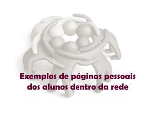 Exemplos de páginas pessoais dos alunos dentro da rede 