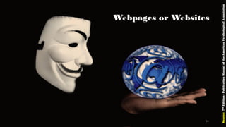 Webpages or Websites
Source:7thEdition-PublicationManualoftheAmericanPsychologicalAssociation
94
 