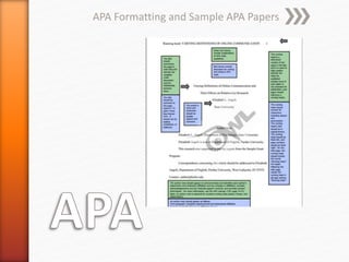APA Formatting and Sample APA Papers
 
