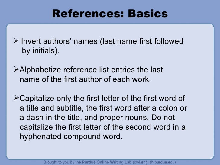 how to do apa references
