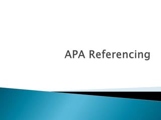 APA Referencing 
