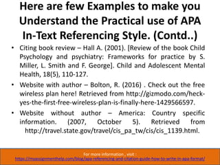 APA Referencing and Citation Guide How to Write in APA Format | PPTX