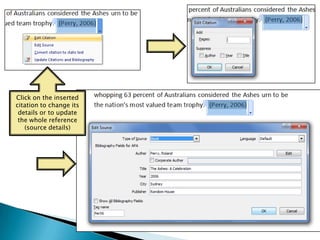 To alter or update your Bibliography, click in it, then make the changesYou can change the font style, size or spacing here, or paste in new citations from database articles, then format them to match the APA style.Make sure you keep your list in alphabetical order.
