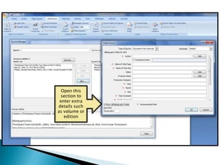 1. Click ‘Manage Sources’ 3. Click here to select which type of resource you are adding, then fill in the details2. Click ‘New’ to add in details of sources