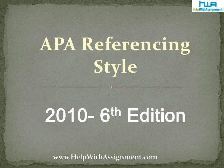 Apa format manual 6th edition free download