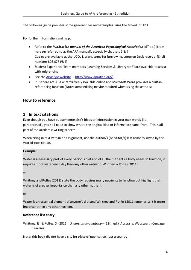 apa edition 6