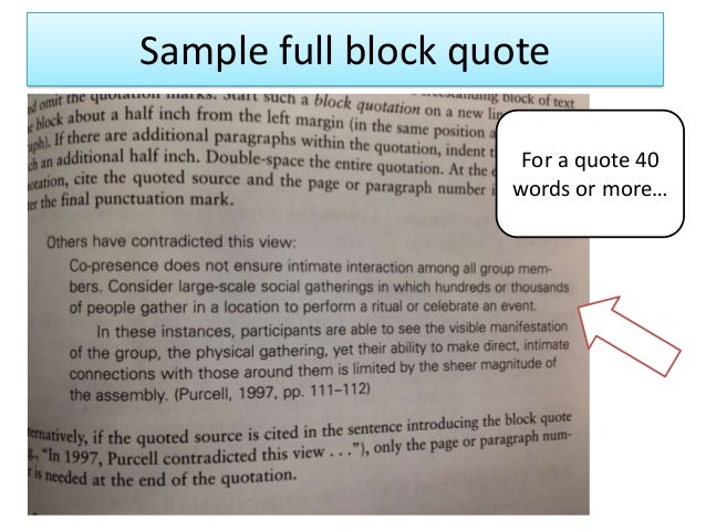 How To S Wiki 88 How To Block Quote In Apa Format