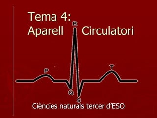 Tema 4:
Aparell Circulatori




Ciències naturals tercer d’ESO
 