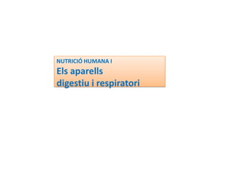 NUTRICIÓ HUMANA I Elsaparells digestiu i respiratori 