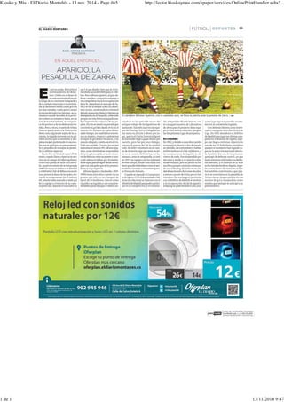 Kiosko y Más - El Diario Montañés - 13 nov. 2014 - Page #65 http://lector.kioskoymas.com/epaper/services/OnlinePrintHandler.ashx?... 
1 de 1 13/11/2014 9:47 
