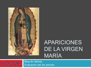 APARICIONES
                 DE LA VIRGEN
                 MARÍA
Blog de Valores
Evaluación del 3er periodo
 