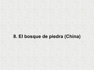 8. El bosque de piedra (China)
 