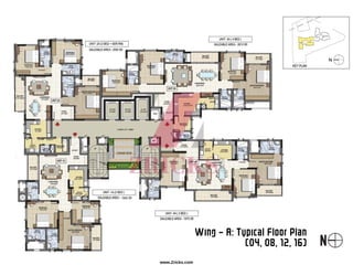 Wing – A: Typical Floor Plan
(04, 08, 12, 16)
www.Zricks.com
 
